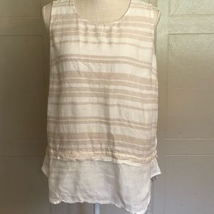 Ellen Tracy sleeveless linen top. Size M